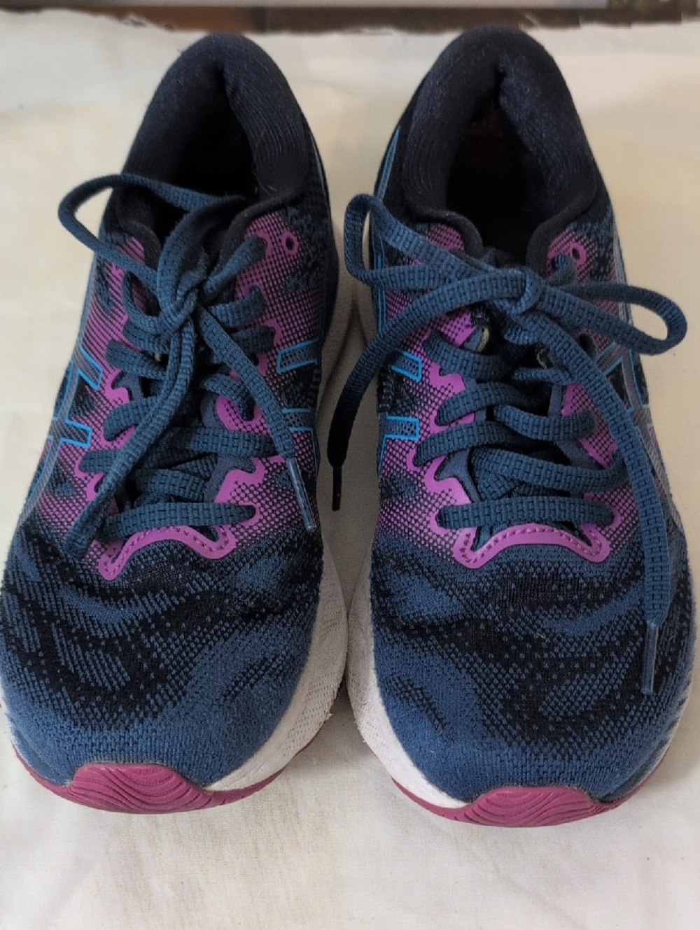 Asics Navy and Purple Women's Running Sneakers